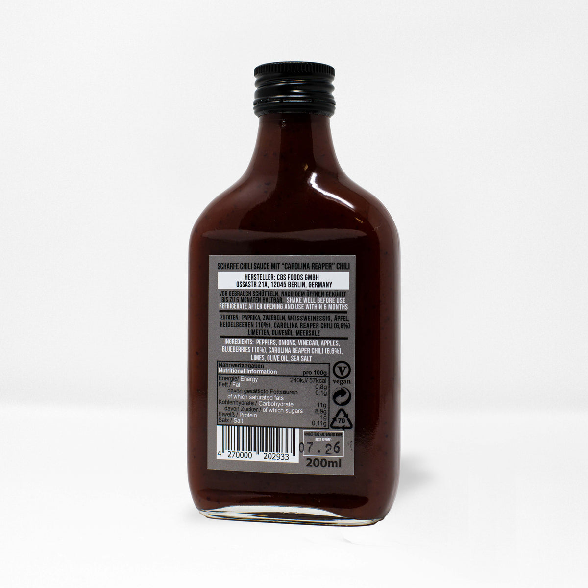 Carolina Reaper ir mėlynė 200 ml x6