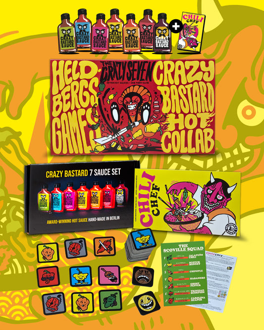The Crazy Seven - Sauce set and game (7x100ml)
