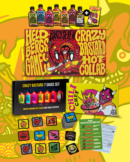 The Crazy Seven - Sauce set and game (7x100ml)